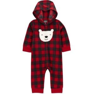 Carter's Just One You -  Baby Bear Buffalo Check Jumpsuit - Size: 12 Months